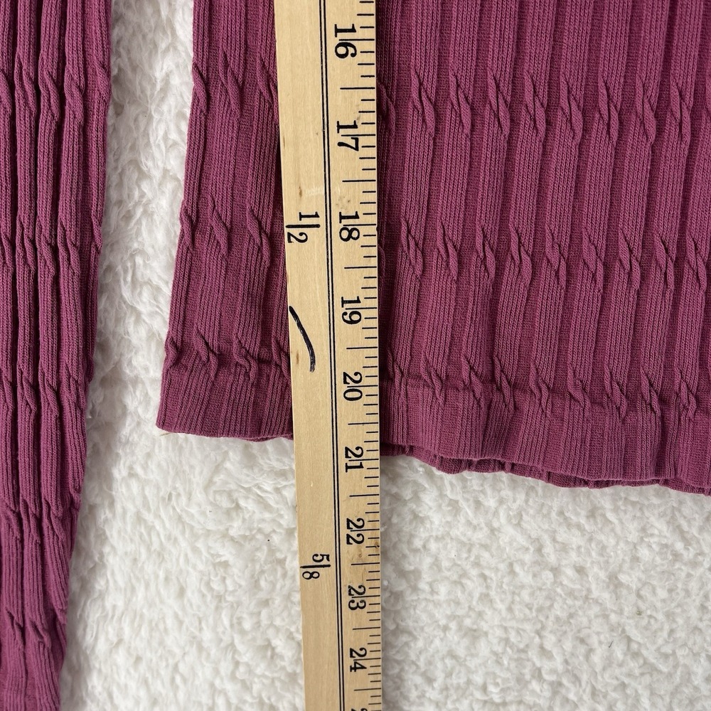 Y2K Top Size Large Long Sleeve Ribbed Square Neck T-Shirt Pink 90s Preppy - Picture 2 of 6